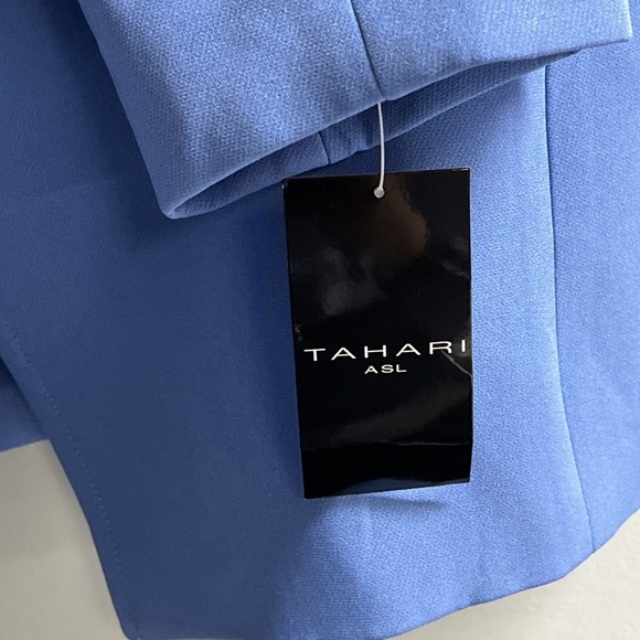 Tahari ASL Blazer Womens 10 Perwinkle One Button Jacket Structured Lined Office - Picture 3 of 13